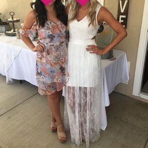 White lace maxi dress
